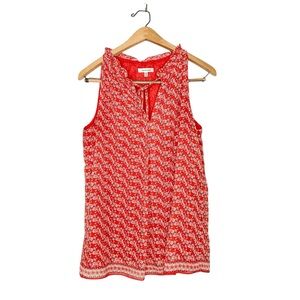 Max Studio Sleeveless Boho Print Tie Neck Blouse‎ Medium M